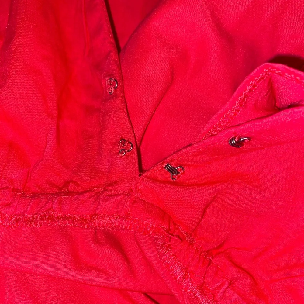Abercrombie Maxi Red Ruffle Flutter Sleeve Dress